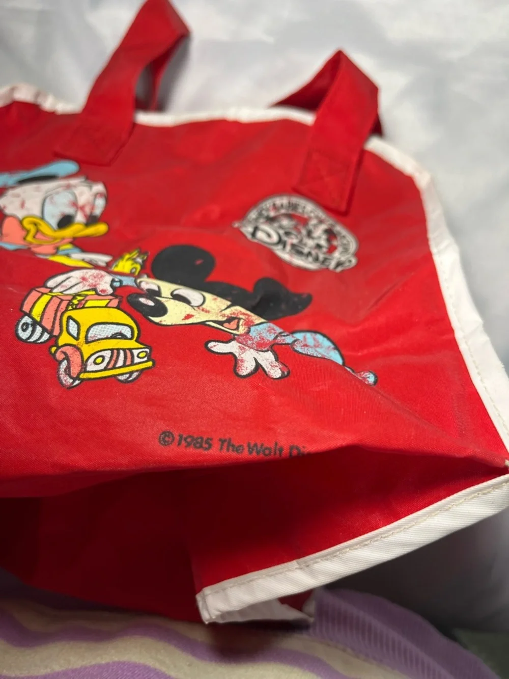 Vintage 1985 Disney Babies Out & Around Tote Bag Walt Disney Mickey Mouse Donald